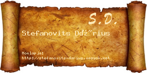 Stefanovits Dárius névjegykártya
